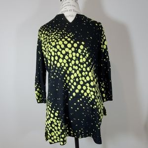 Ming Wang Tunic Sweater size Small green black